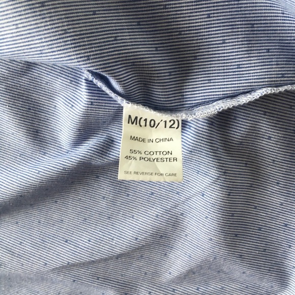 Blue Chaps Cotton  Long Sleeve Button Down small lines and dots - Picture 6 of 9